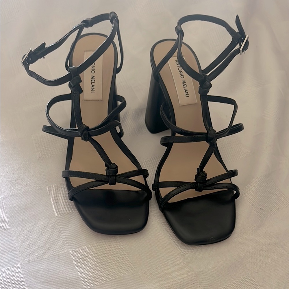 ANTONIO MELANI Black Strappy Heels